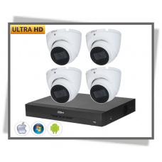 HDCVI Dahua Ultra Hd 4k Videoovervågning Real-time Ir Eyeball Kamera Sæt 4